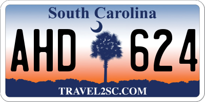 SC license plate AHD624