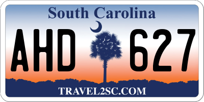 SC license plate AHD627