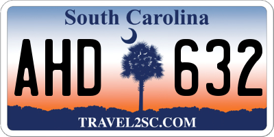 SC license plate AHD632