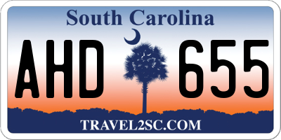 SC license plate AHD655