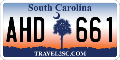 SC license plate AHD661