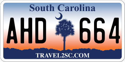 SC license plate AHD664