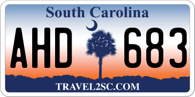 SC license plate AHD683