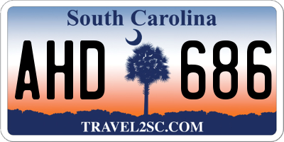 SC license plate AHD686