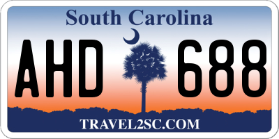 SC license plate AHD688