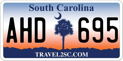 SC license plate AHD695