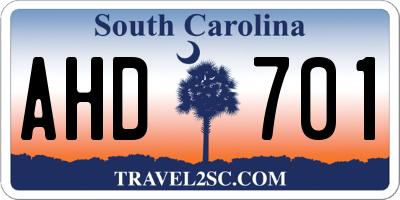 SC license plate AHD701