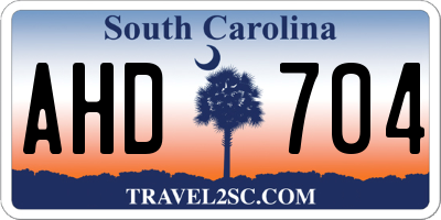 SC license plate AHD704
