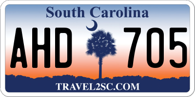 SC license plate AHD705