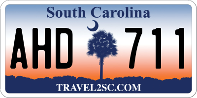 SC license plate AHD711