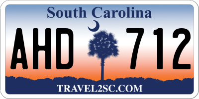 SC license plate AHD712