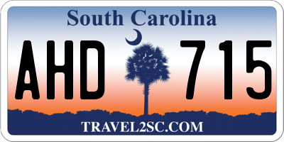 SC license plate AHD715