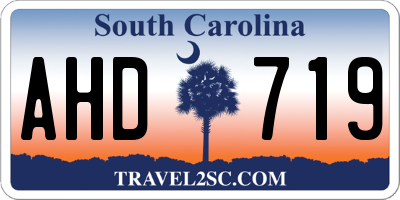 SC license plate AHD719