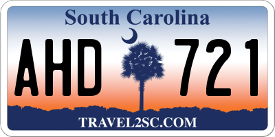 SC license plate AHD721