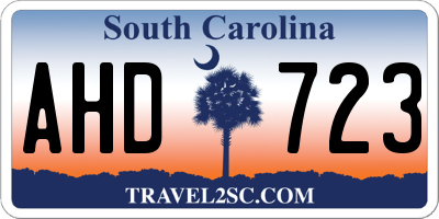 SC license plate AHD723