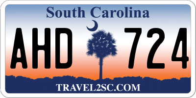 SC license plate AHD724