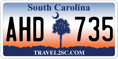 SC license plate AHD735