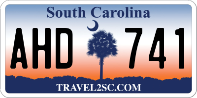 SC license plate AHD741