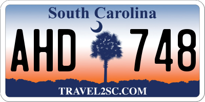 SC license plate AHD748