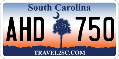 SC license plate AHD750