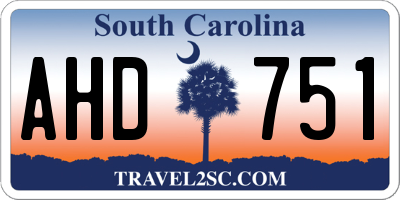SC license plate AHD751