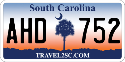 SC license plate AHD752