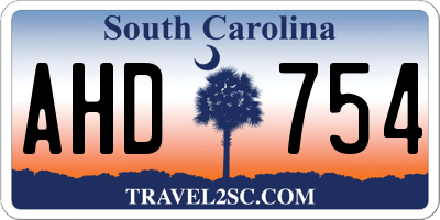 SC license plate AHD754