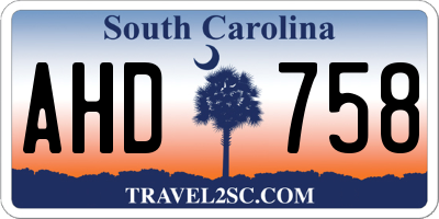 SC license plate AHD758