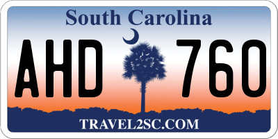 SC license plate AHD760