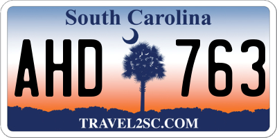 SC license plate AHD763