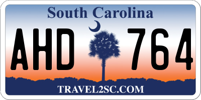 SC license plate AHD764