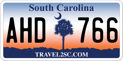 SC license plate AHD766