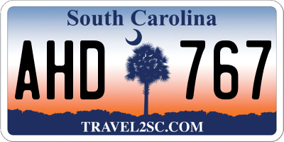 SC license plate AHD767