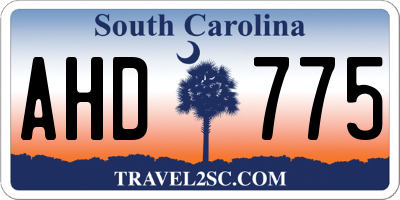 SC license plate AHD775