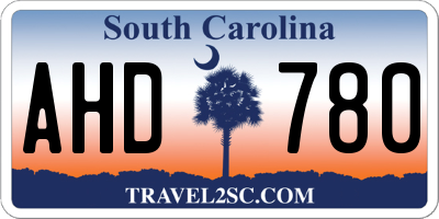 SC license plate AHD780