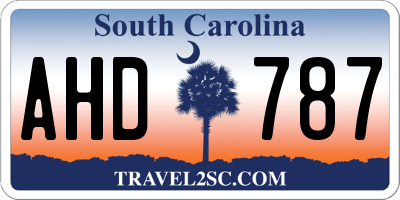 SC license plate AHD787