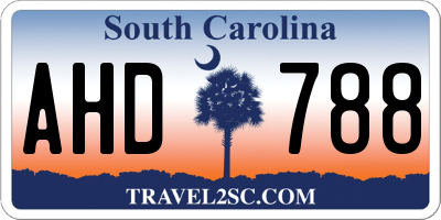SC license plate AHD788