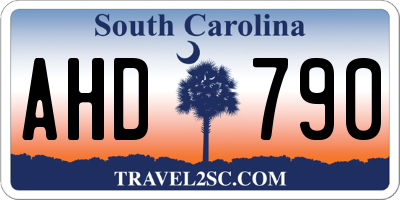SC license plate AHD790