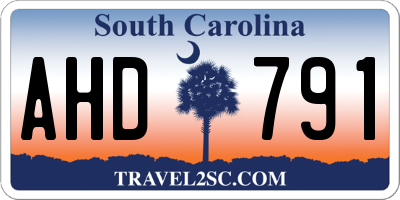 SC license plate AHD791