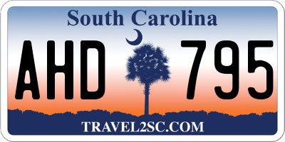 SC license plate AHD795