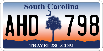 SC license plate AHD798