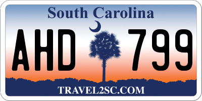 SC license plate AHD799