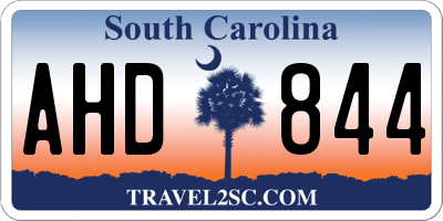 SC license plate AHD844