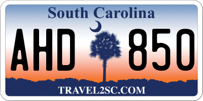 SC license plate AHD850