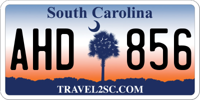 SC license plate AHD856