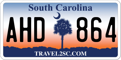 SC license plate AHD864
