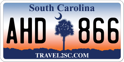 SC license plate AHD866