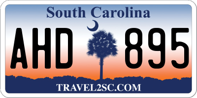 SC license plate AHD895