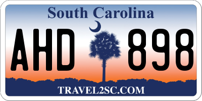 SC license plate AHD898