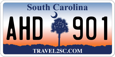 SC license plate AHD901